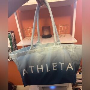 ATHLETA Blue & White Ombré Canvas Tote Bag(NWOT)